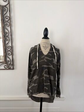 Camo Hooded Pullover Sweatshirt